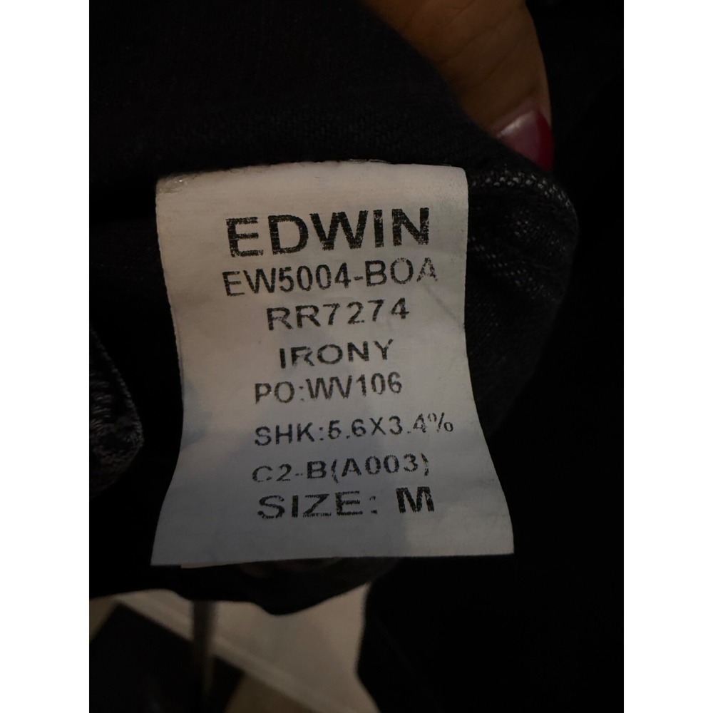 Edwin Trucker Denim Jacket Black Oversized‎ Streetwear Anthro Size M, Y2K - Picture 8 of 12